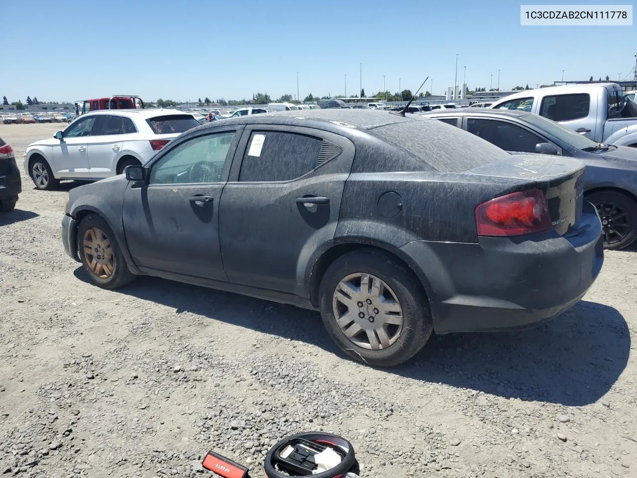 2012 Dodge Avenger Se VIN: 1C3CDZAB2CN111778 Lot: 62963154