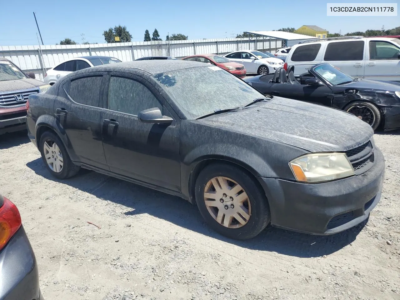 2012 Dodge Avenger Se VIN: 1C3CDZAB2CN111778 Lot: 62963154