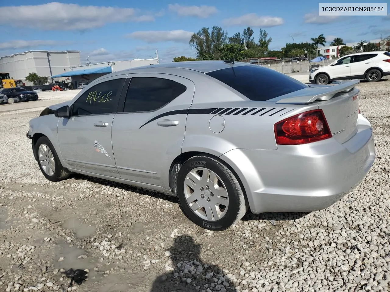 2012 Dodge Avenger Se VIN: 1C3CDZAB1CN285454 Lot: 64176984