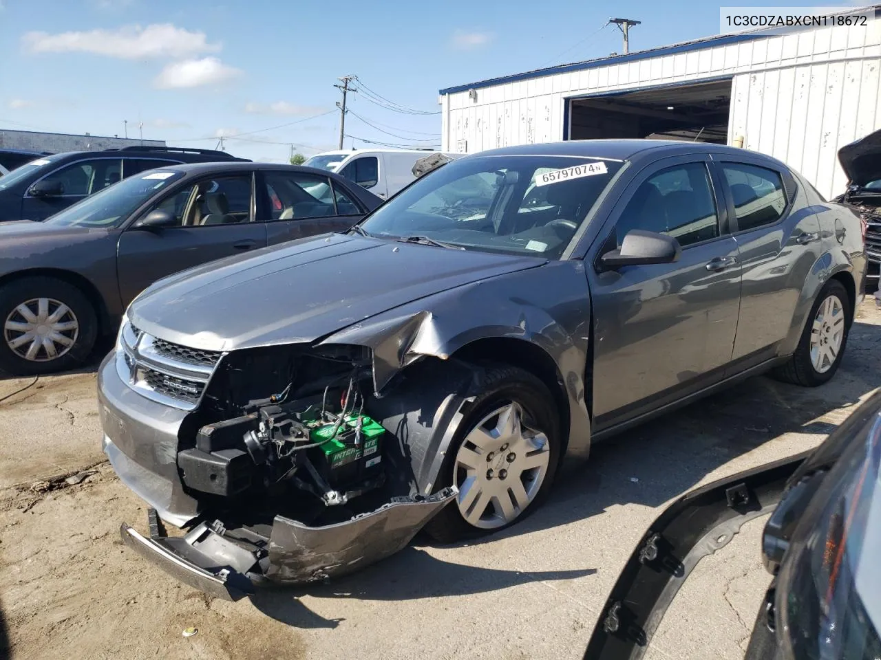 2012 Dodge Avenger Se VIN: 1C3CDZABXCN118672 Lot: 65797074