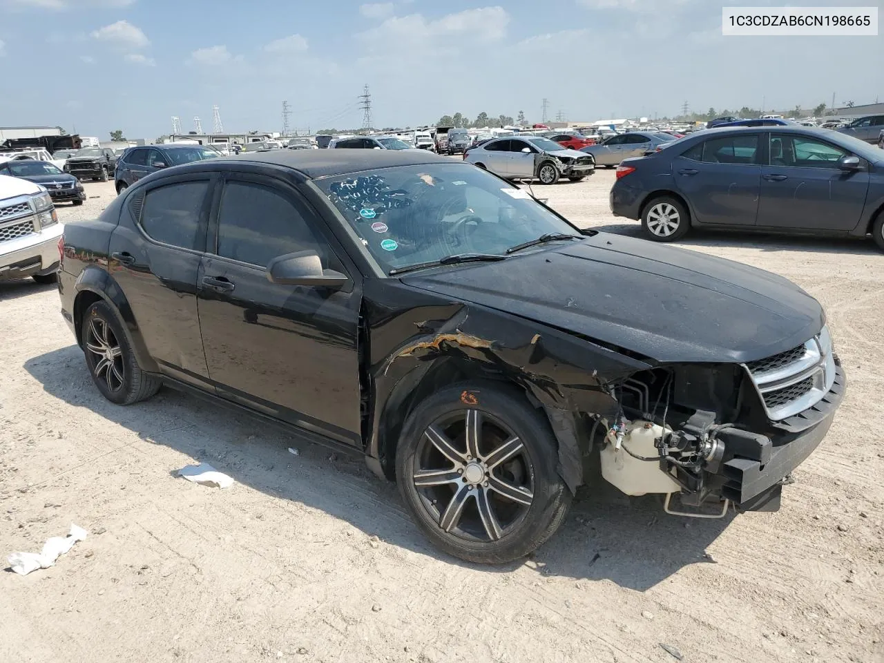 2012 Dodge Avenger Se VIN: 1C3CDZAB6CN198665 Lot: 66510804