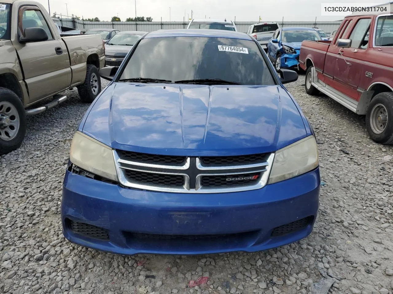 2012 Dodge Avenger Se VIN: 1C3CDZAB9CN311704 Lot: 67764054