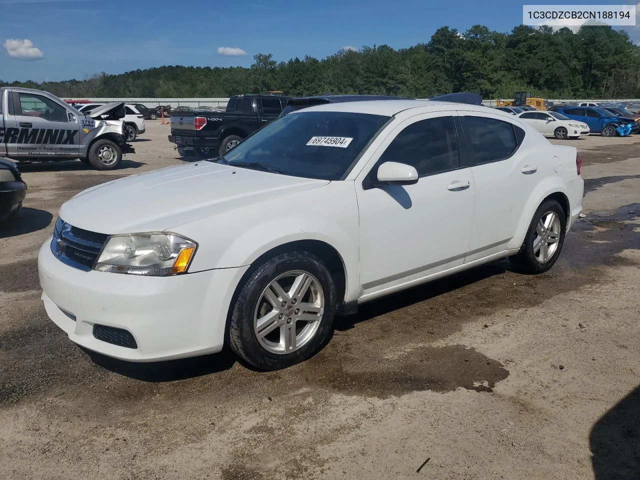 2012 Dodge Avenger Sxt VIN: 1C3CDZCB2CN188194 Lot: 69745904