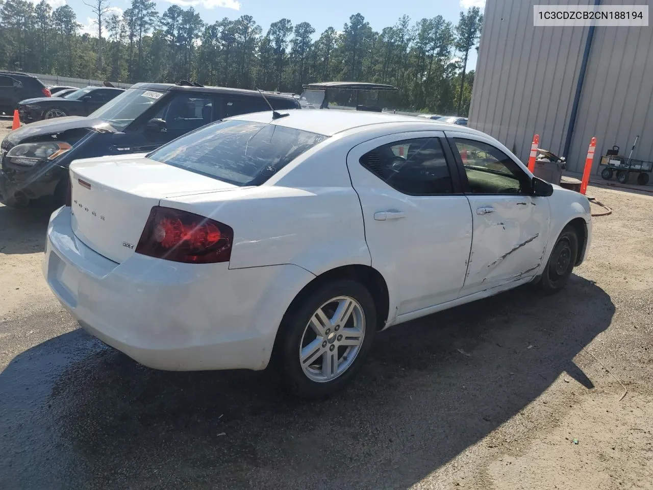 2012 Dodge Avenger Sxt VIN: 1C3CDZCB2CN188194 Lot: 69745904