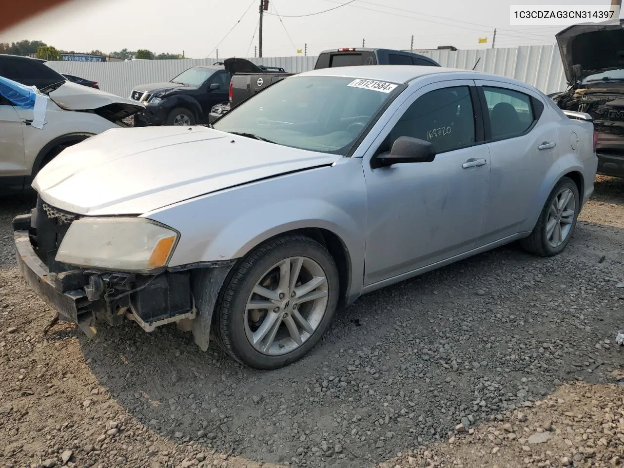 1C3CDZAG3CN314397 2012 Dodge Avenger Se