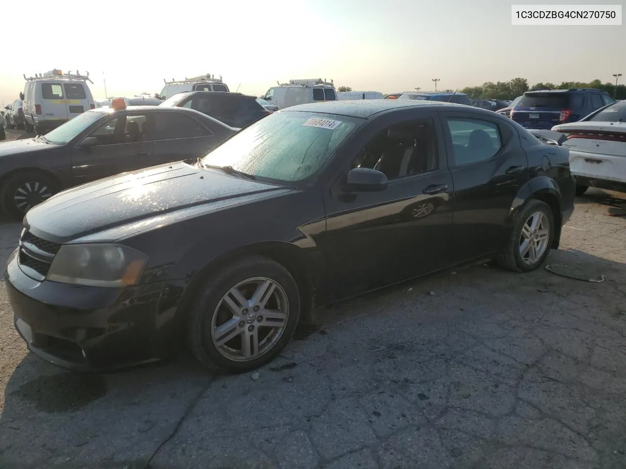 2012 Dodge Avenger R/T VIN: 1C3CDZBG4CN270750 Lot: 70684014