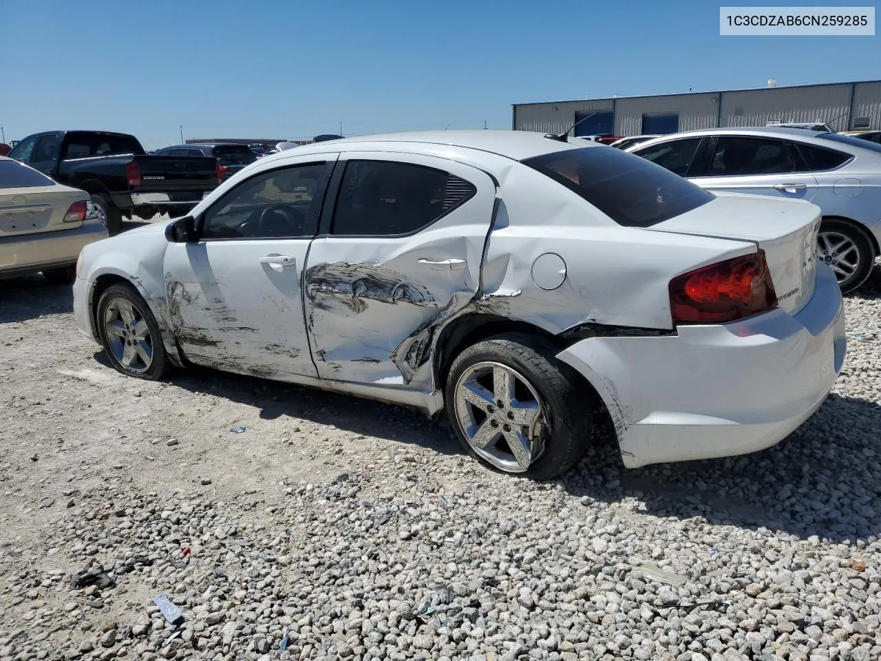 2012 Dodge Avenger Se VIN: 1C3CDZAB6CN259285 Lot: 70749814