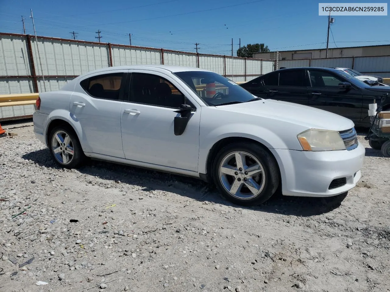 2012 Dodge Avenger Se VIN: 1C3CDZAB6CN259285 Lot: 70749814