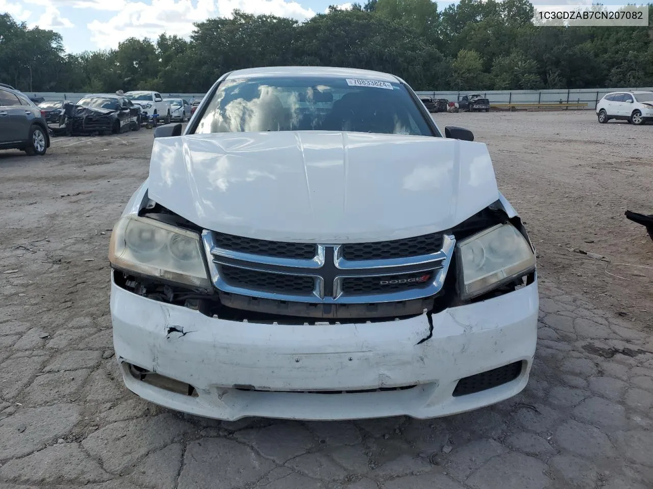 2012 Dodge Avenger Se VIN: 1C3CDZAB7CN207082 Lot: 70833824