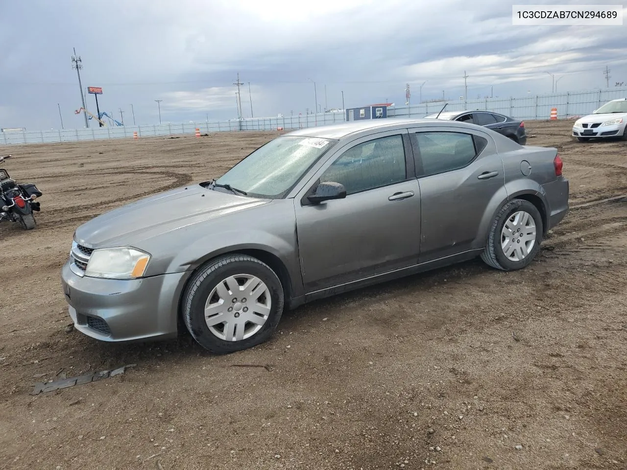 2012 Dodge Avenger Se VIN: 1C3CDZAB7CN294689 Lot: 71432484