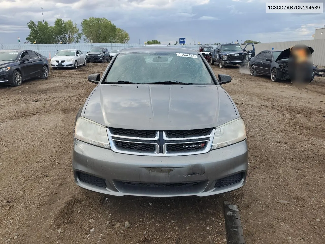 2012 Dodge Avenger Se VIN: 1C3CDZAB7CN294689 Lot: 71432484