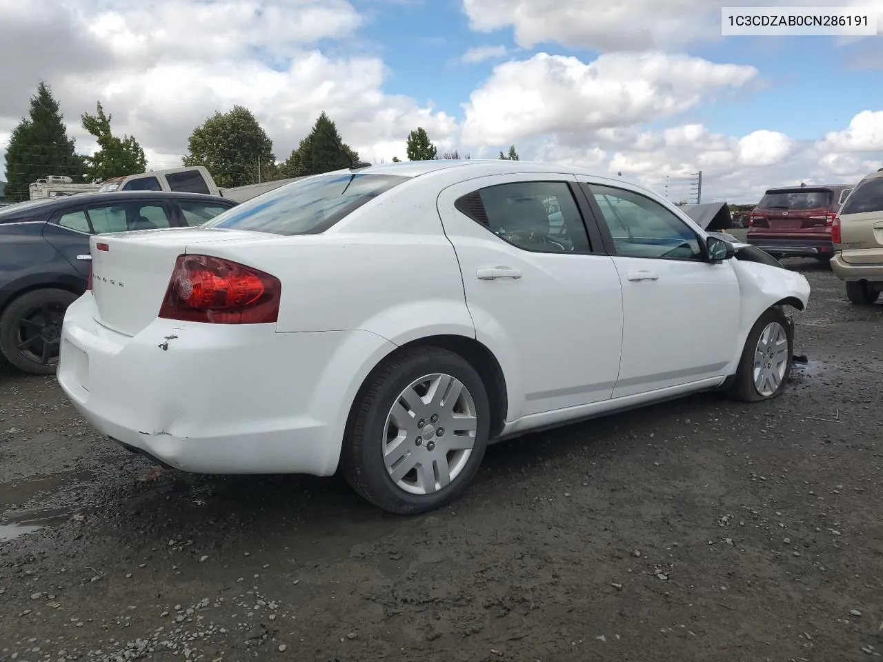 2012 Dodge Avenger Se VIN: 1C3CDZAB0CN286191 Lot: 71825044