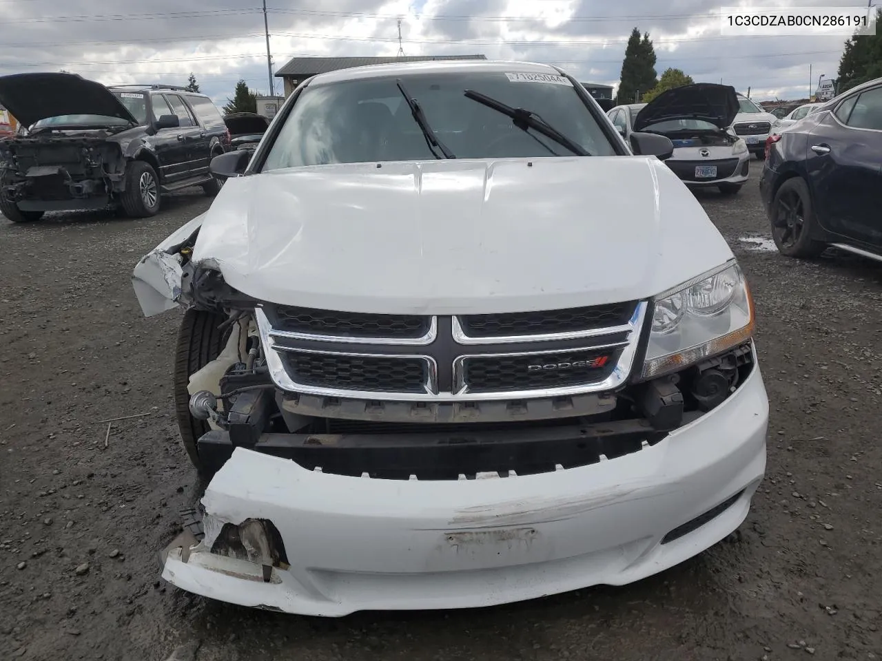 2012 Dodge Avenger Se VIN: 1C3CDZAB0CN286191 Lot: 71825044