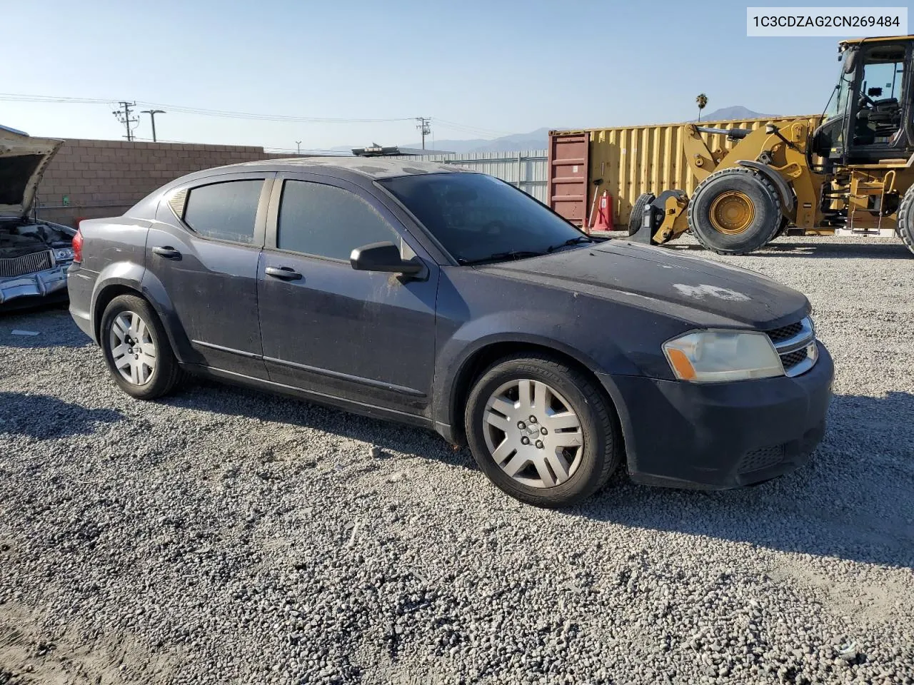 2012 Dodge Avenger Se VIN: 1C3CDZAG2CN269484 Lot: 71885714