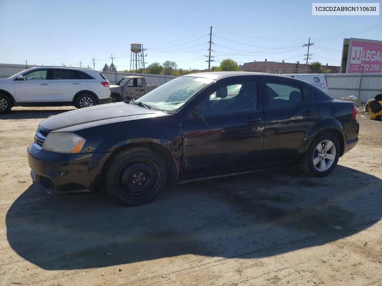 2012 Dodge Avenger Se VIN: 1C3CDZAB9CN110630 Lot: 72265414