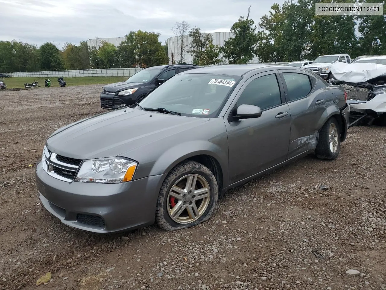 2012 Dodge Avenger Sxt VIN: 1C3CDZCB8CN112401 Lot: 72354334