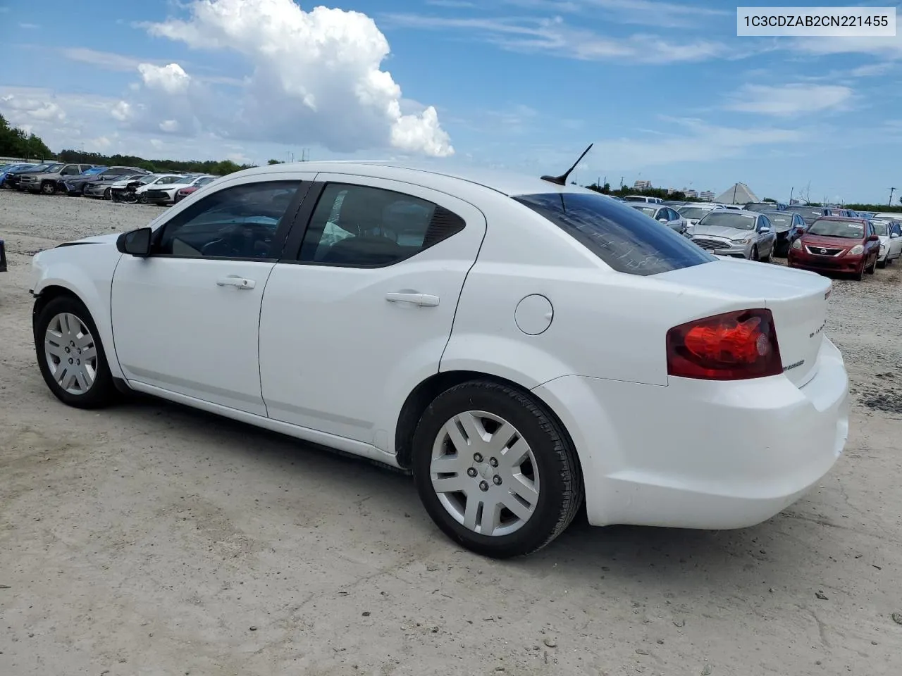 2012 Dodge Avenger Se VIN: 1C3CDZAB2CN221455 Lot: 72682524