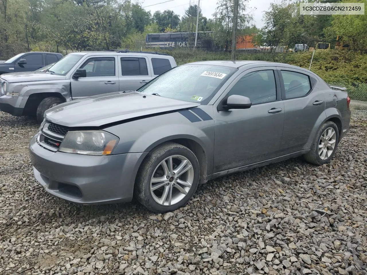 2012 Dodge Avenger R/T VIN: 1C3CDZBG6CN212459 Lot: 72697634