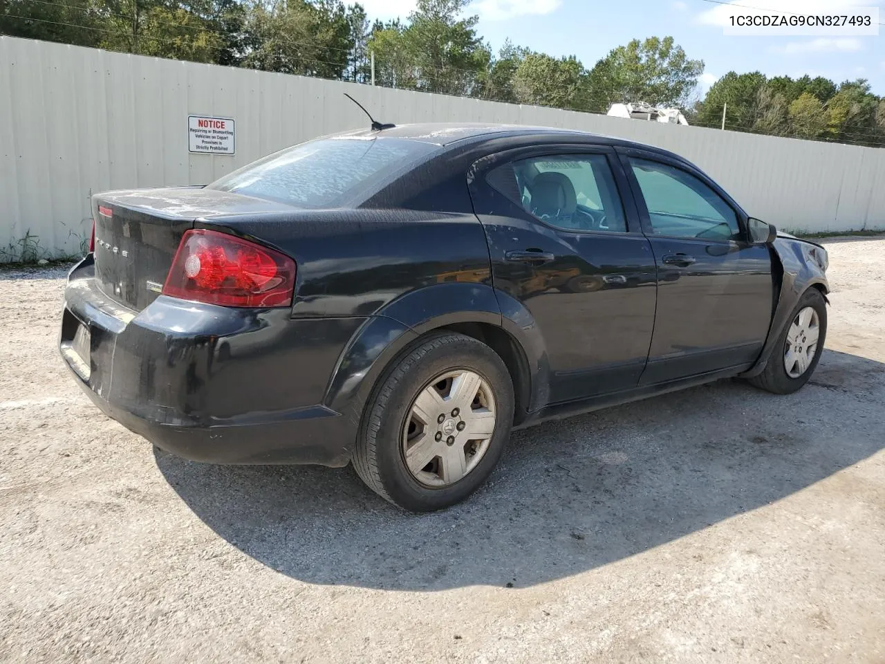 2012 Dodge Avenger Se VIN: 1C3CDZAG9CN327493 Lot: 73117504