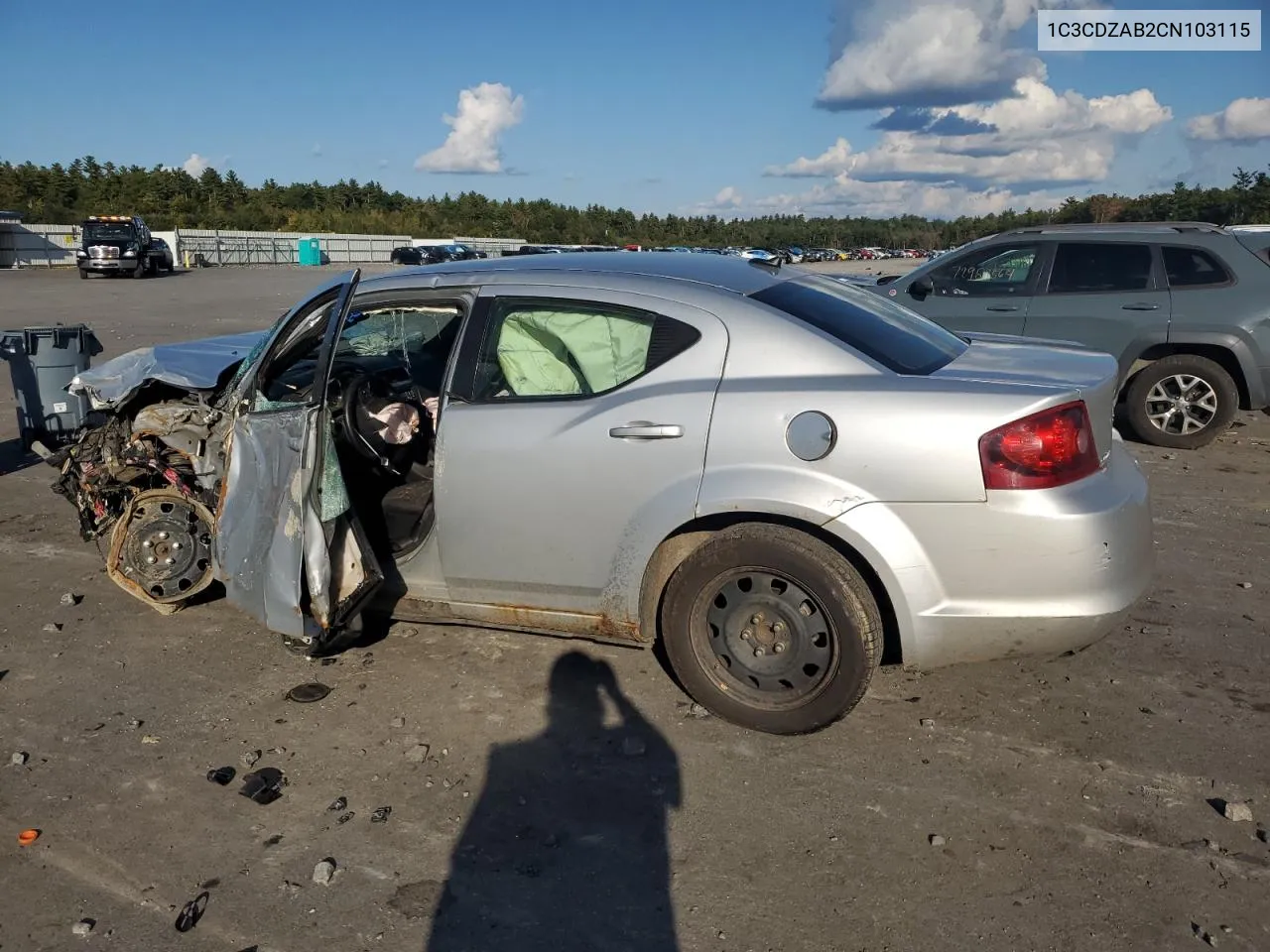 2012 Dodge Avenger Se VIN: 1C3CDZAB2CN103115 Lot: 73549054