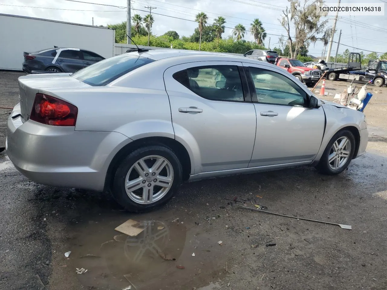 2012 Dodge Avenger Sxt VIN: 1C3CDZCB1CN196318 Lot: 73559764