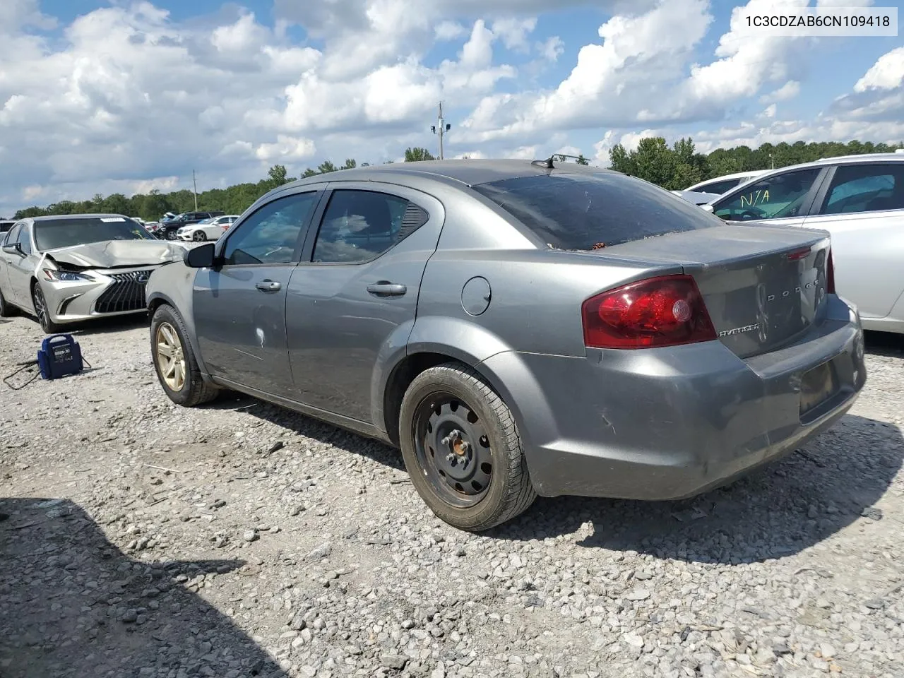 2012 Dodge Avenger Se VIN: 1C3CDZAB6CN109418 Lot: 73567834