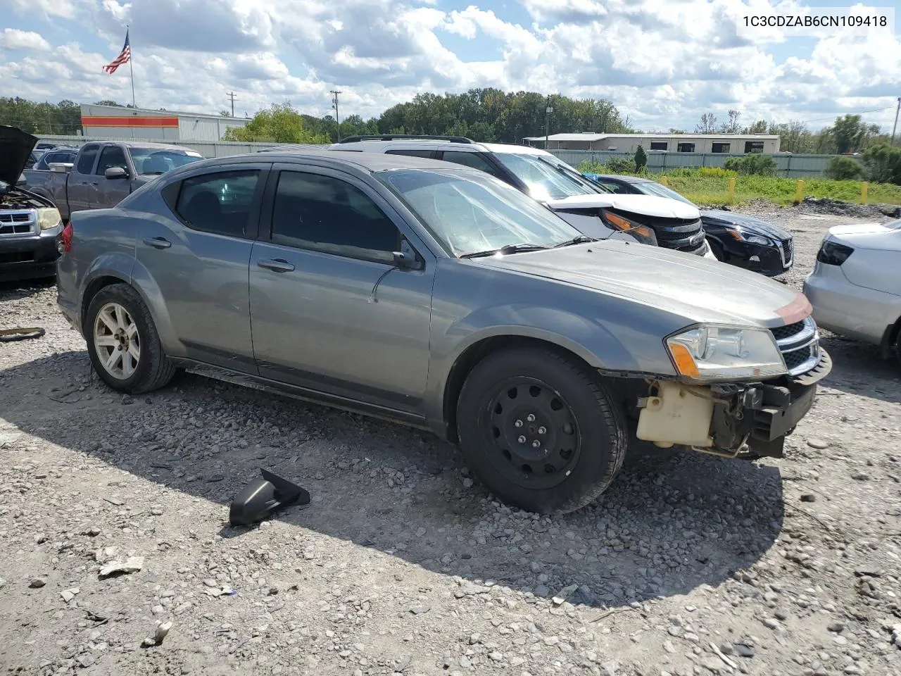 2012 Dodge Avenger Se VIN: 1C3CDZAB6CN109418 Lot: 73567834