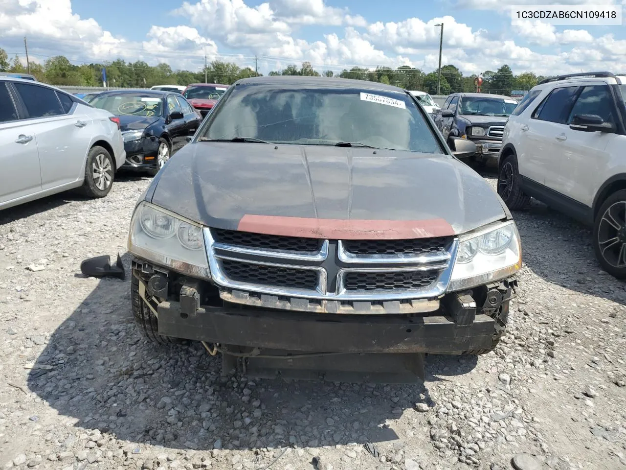 2012 Dodge Avenger Se VIN: 1C3CDZAB6CN109418 Lot: 73567834