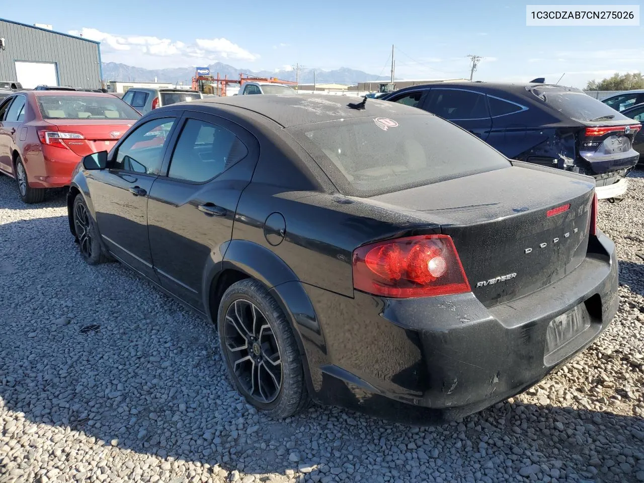 2012 Dodge Avenger Se VIN: 1C3CDZAB7CN275026 Lot: 74770874