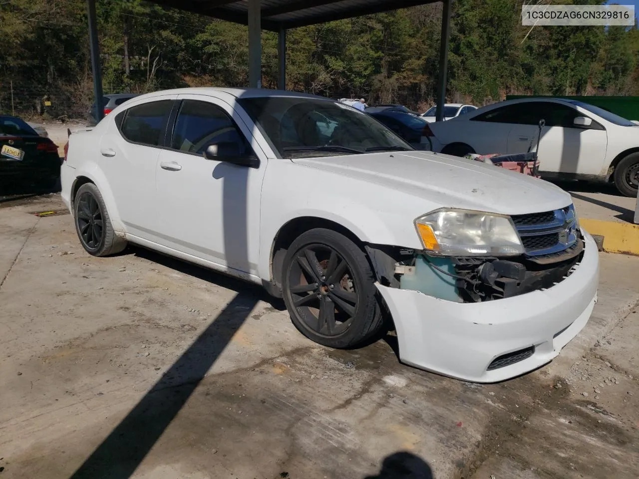 2012 Dodge Avenger Se VIN: 1C3CDZAG6CN329816 Lot: 75938144