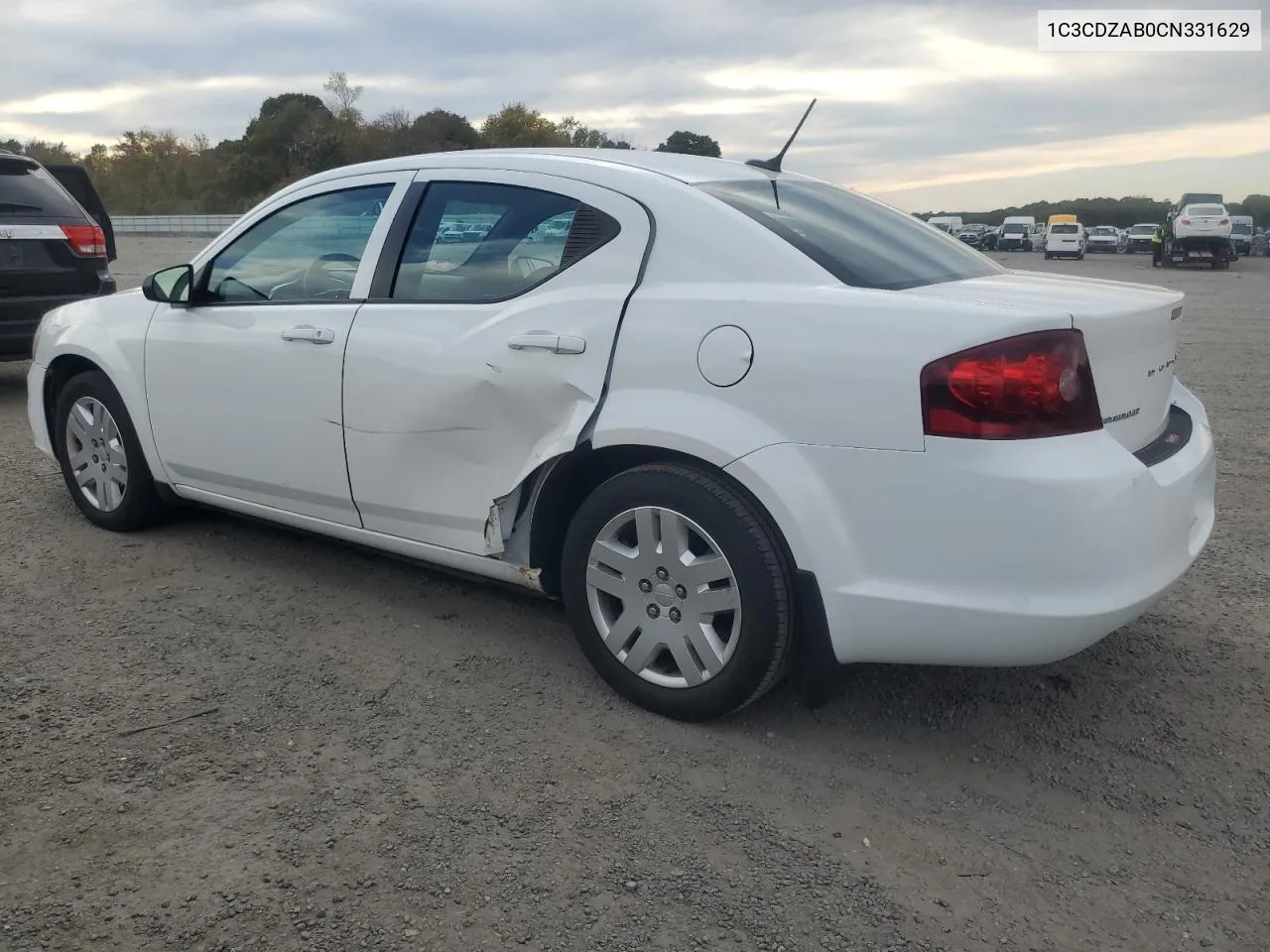 2012 Dodge Avenger Se VIN: 1C3CDZAB0CN331629 Lot: 76597904