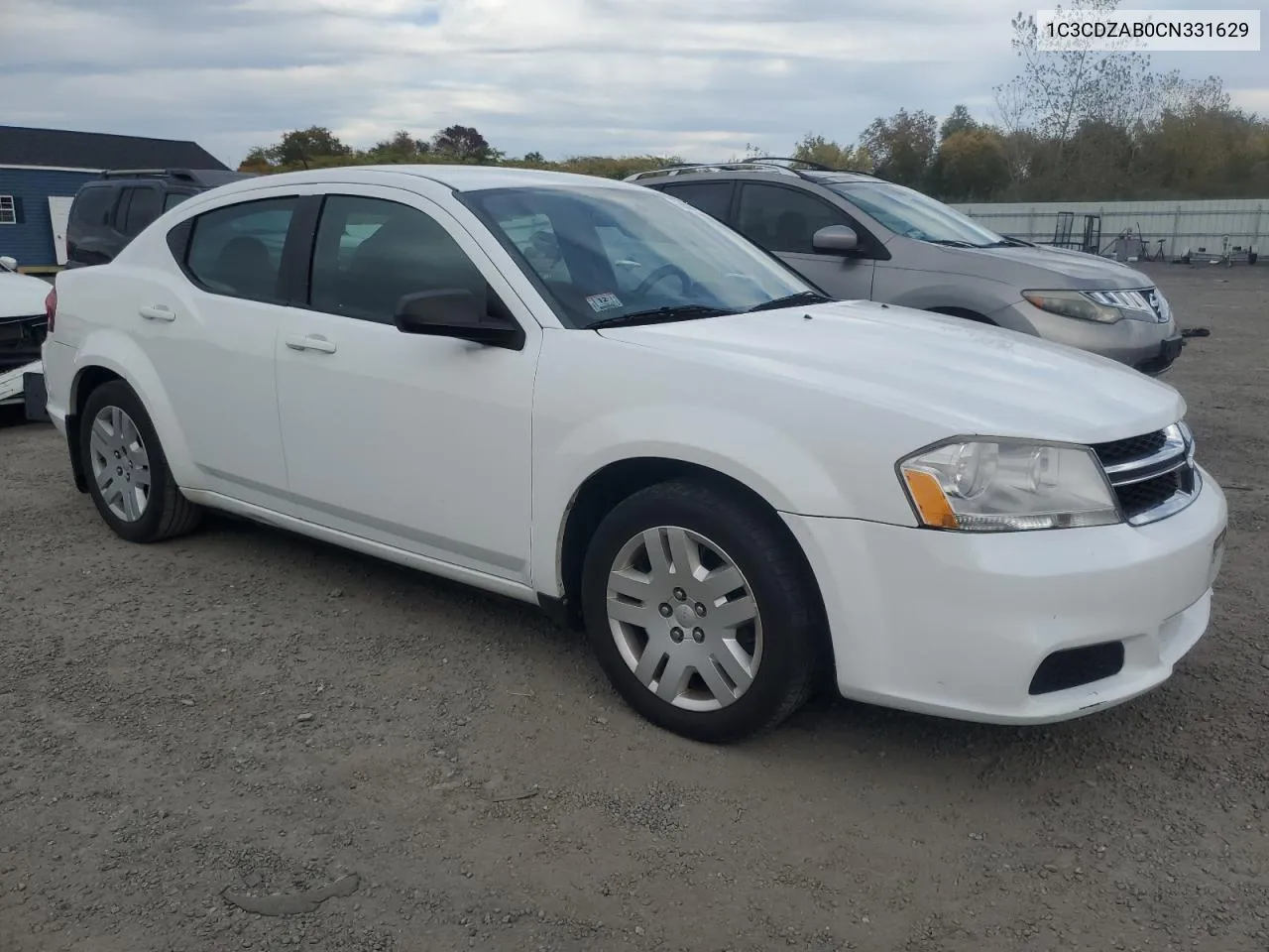 2012 Dodge Avenger Se VIN: 1C3CDZAB0CN331629 Lot: 76597904