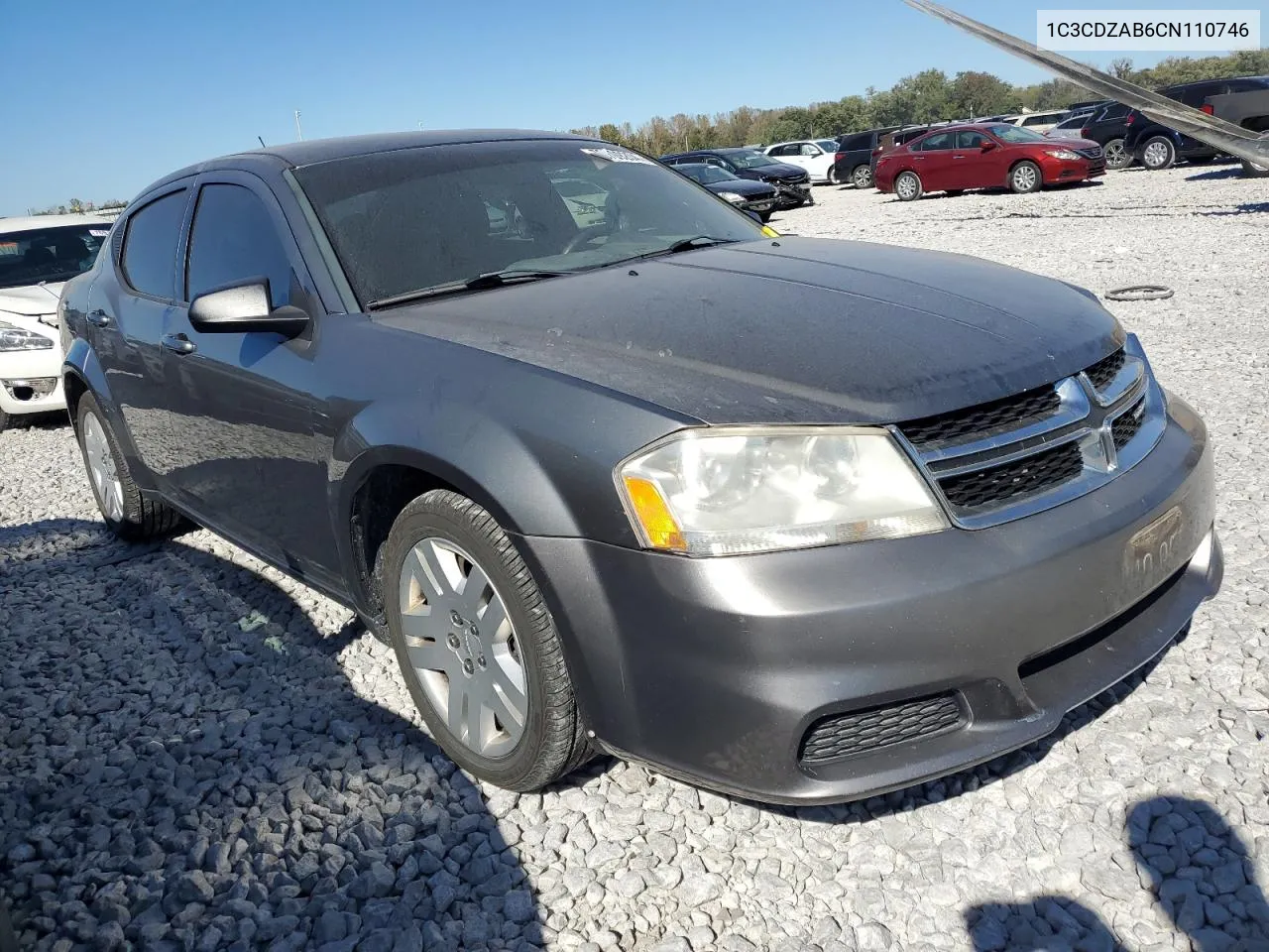 2012 Dodge Avenger Se VIN: 1C3CDZAB6CN110746 Lot: 76709204