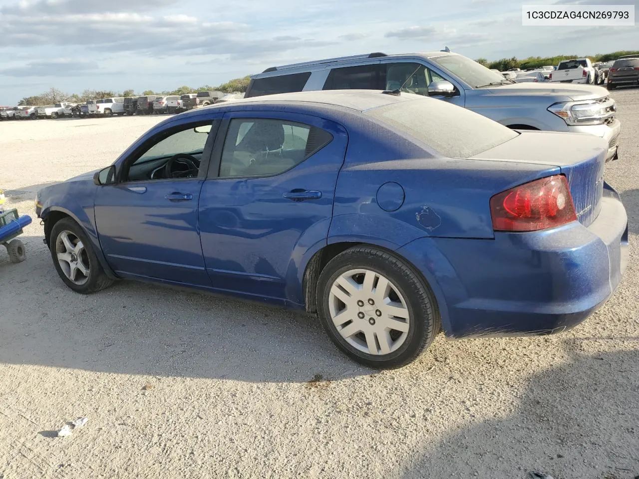 2012 Dodge Avenger Se VIN: 1C3CDZAG4CN269793 Lot: 77174544