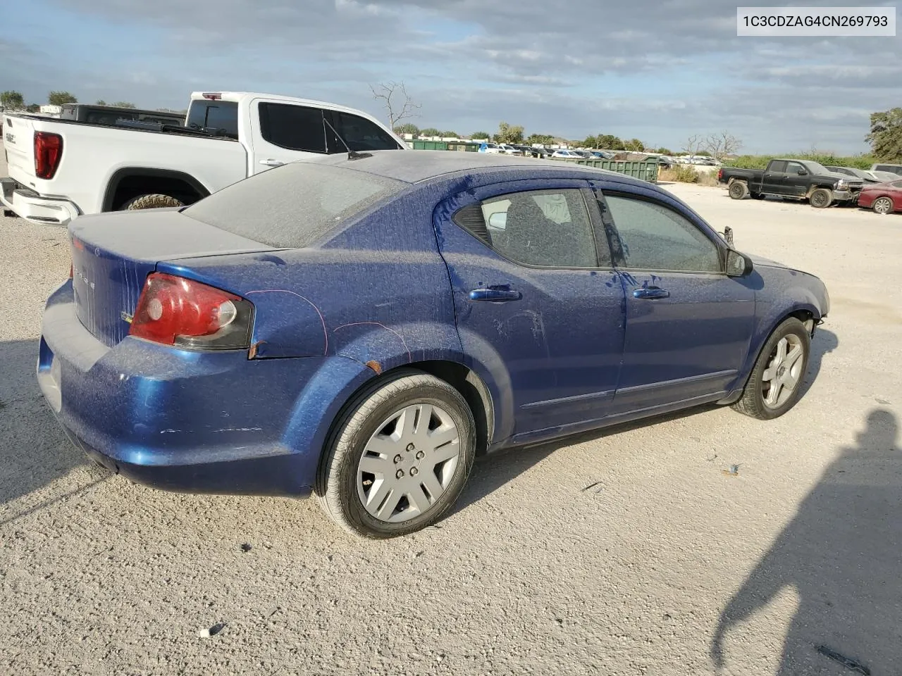 2012 Dodge Avenger Se VIN: 1C3CDZAG4CN269793 Lot: 77174544