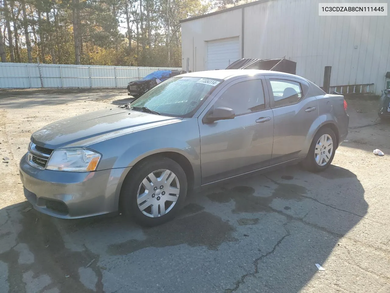 2012 Dodge Avenger Se VIN: 1C3CDZAB8CN111445 Lot: 77334114