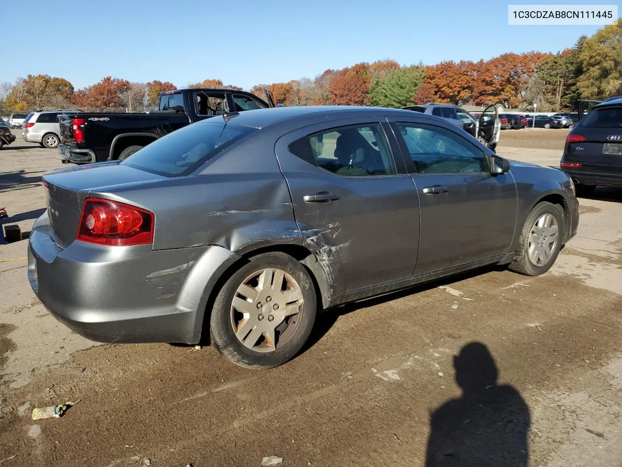 2012 Dodge Avenger Se VIN: 1C3CDZAB8CN111445 Lot: 77334114