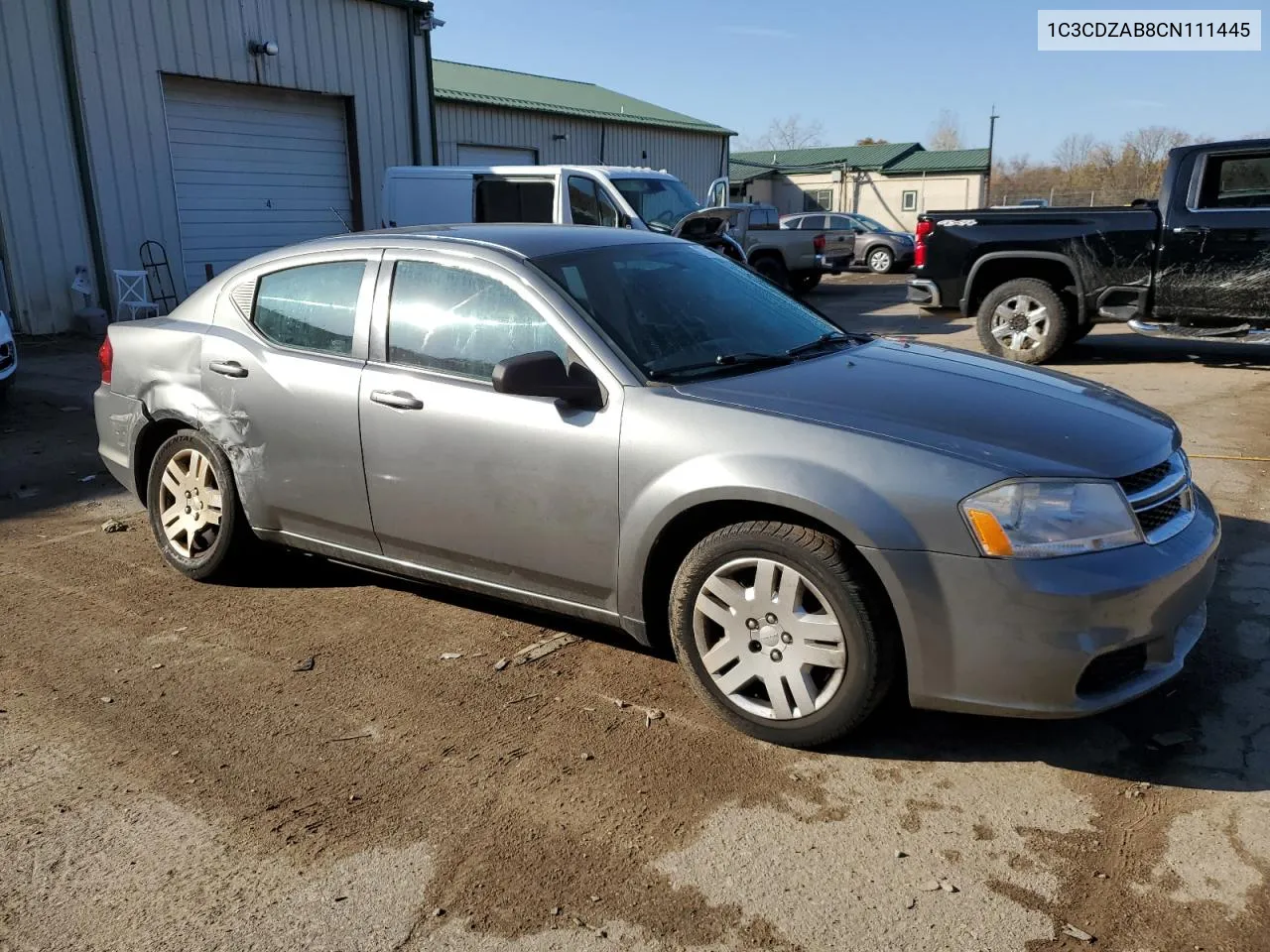 2012 Dodge Avenger Se VIN: 1C3CDZAB8CN111445 Lot: 77334114