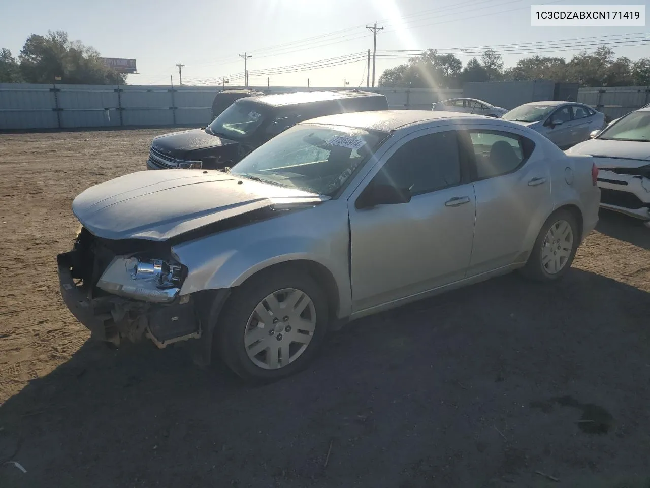 2012 Dodge Avenger Se VIN: 1C3CDZABXCN171419 Lot: 77384974