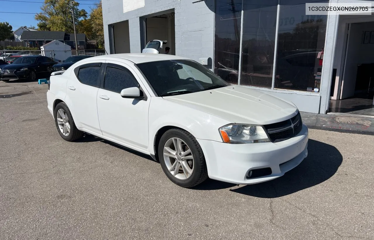 2012 Dodge Avenger Sxt VIN: 1C3CDZEGXCN260705 Lot: 77613584