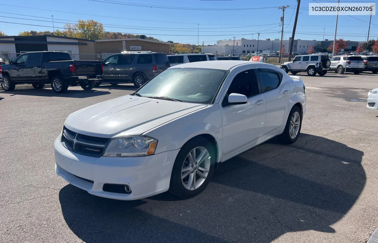 2012 Dodge Avenger Sxt VIN: 1C3CDZEGXCN260705 Lot: 77613584