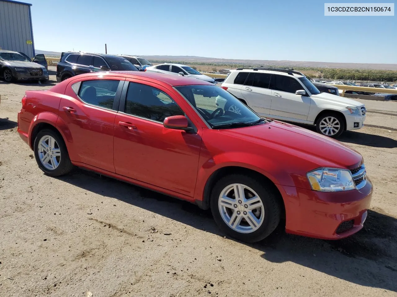 2012 Dodge Avenger Sxt VIN: 1C3CDZCB2CN150674 Lot: 77640134