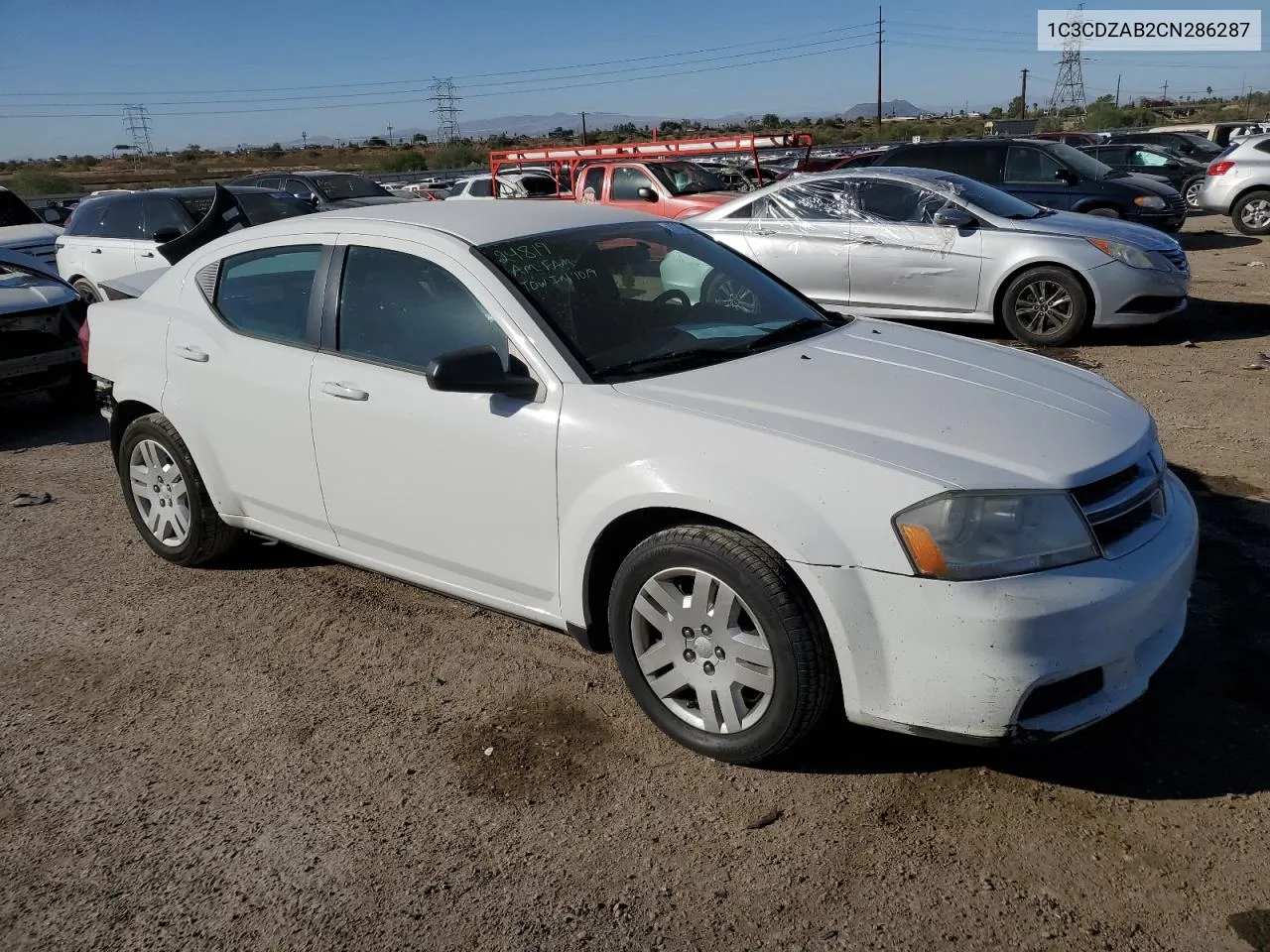 1C3CDZAB2CN286287 2012 Dodge Avenger Se