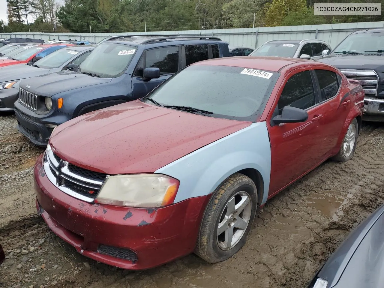 2012 Dodge Avenger Se VIN: 1C3CDZAG4CN271026 Lot: 79012574