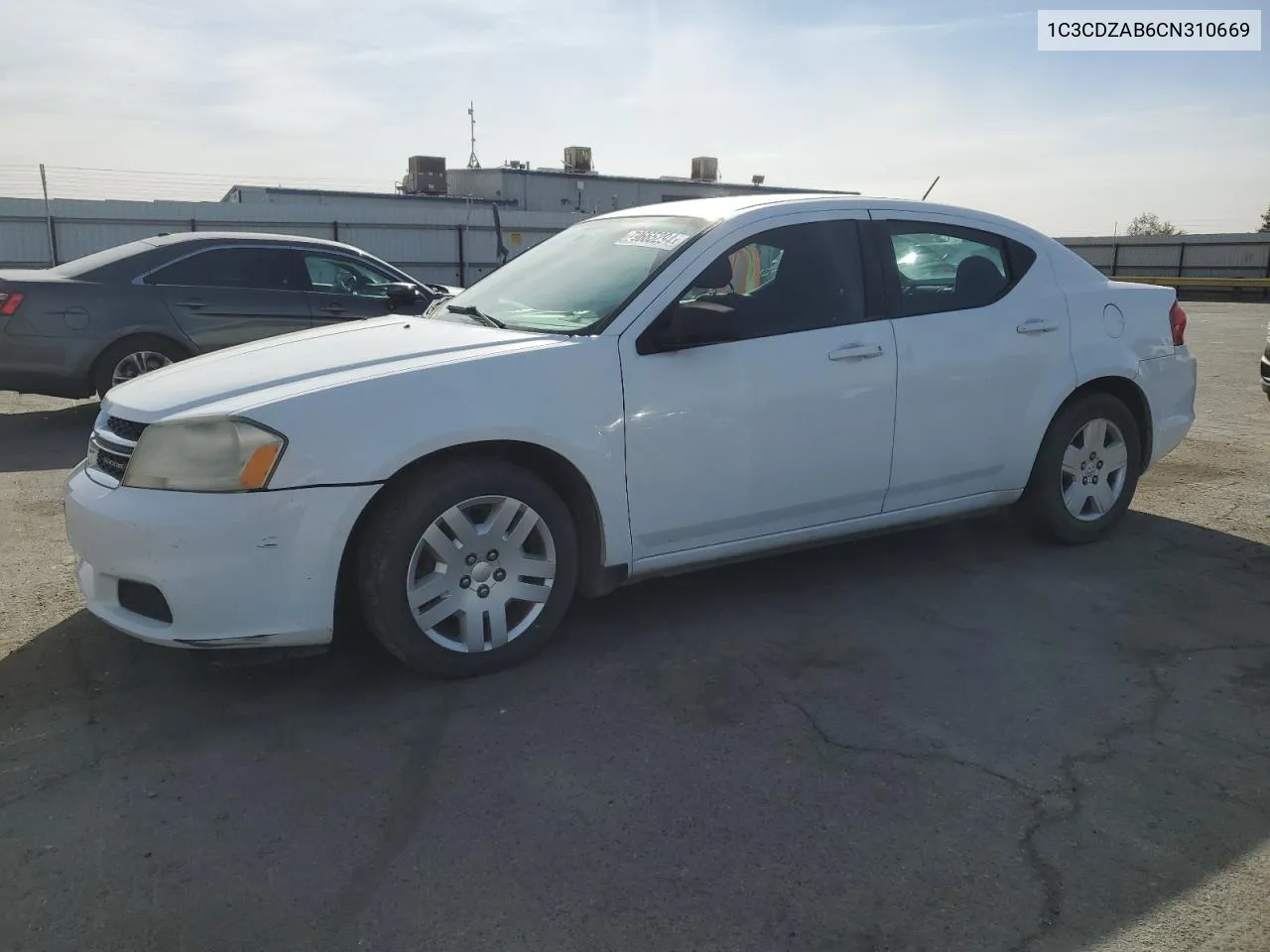 2012 Dodge Avenger Se VIN: 1C3CDZAB6CN310669 Lot: 79665294