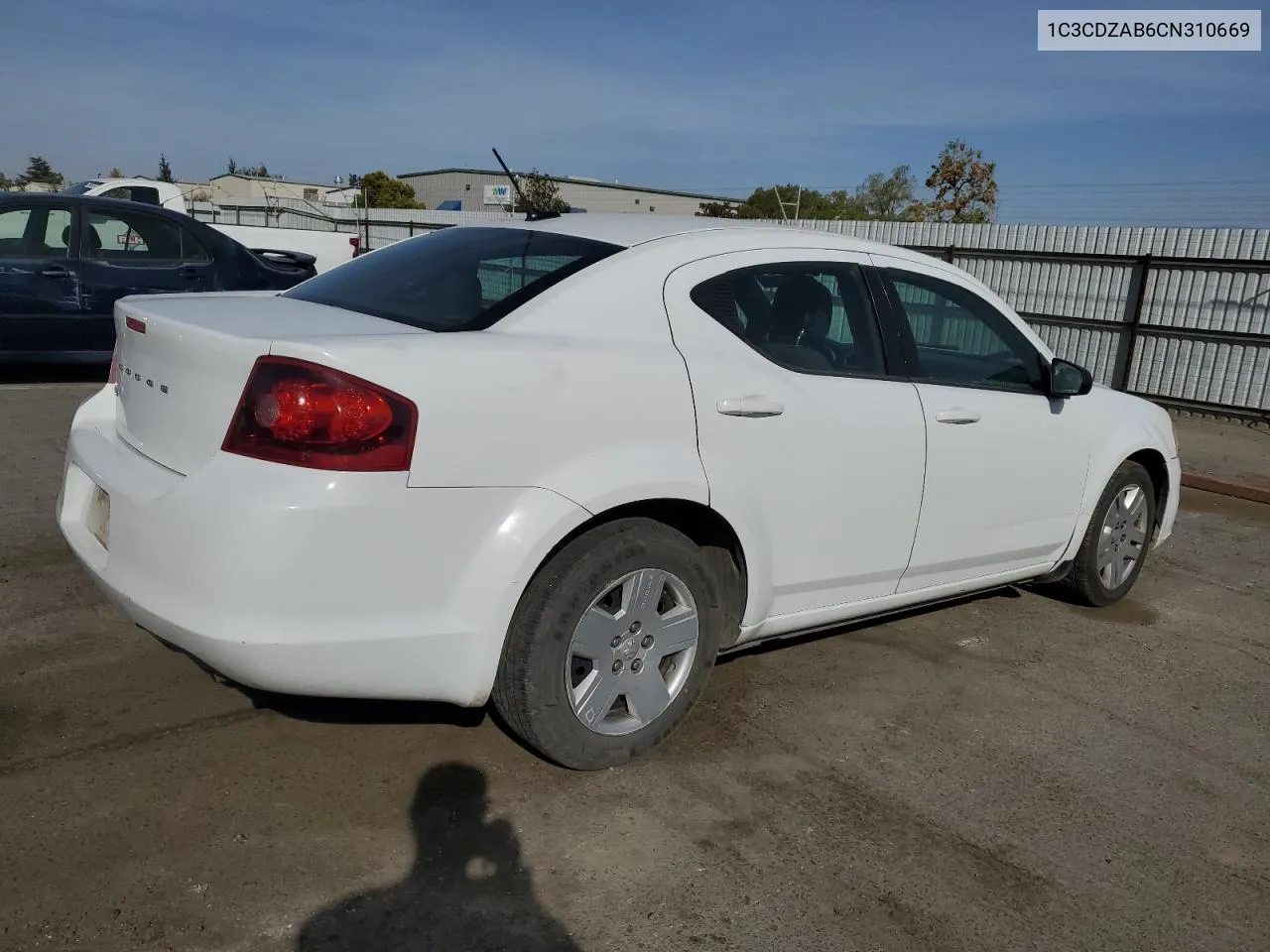 2012 Dodge Avenger Se VIN: 1C3CDZAB6CN310669 Lot: 79665294