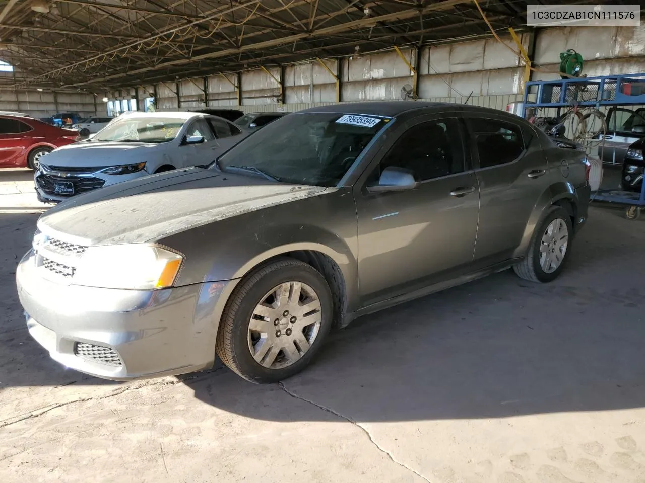 2012 Dodge Avenger Se VIN: 1C3CDZAB1CN111576 Lot: 79935394