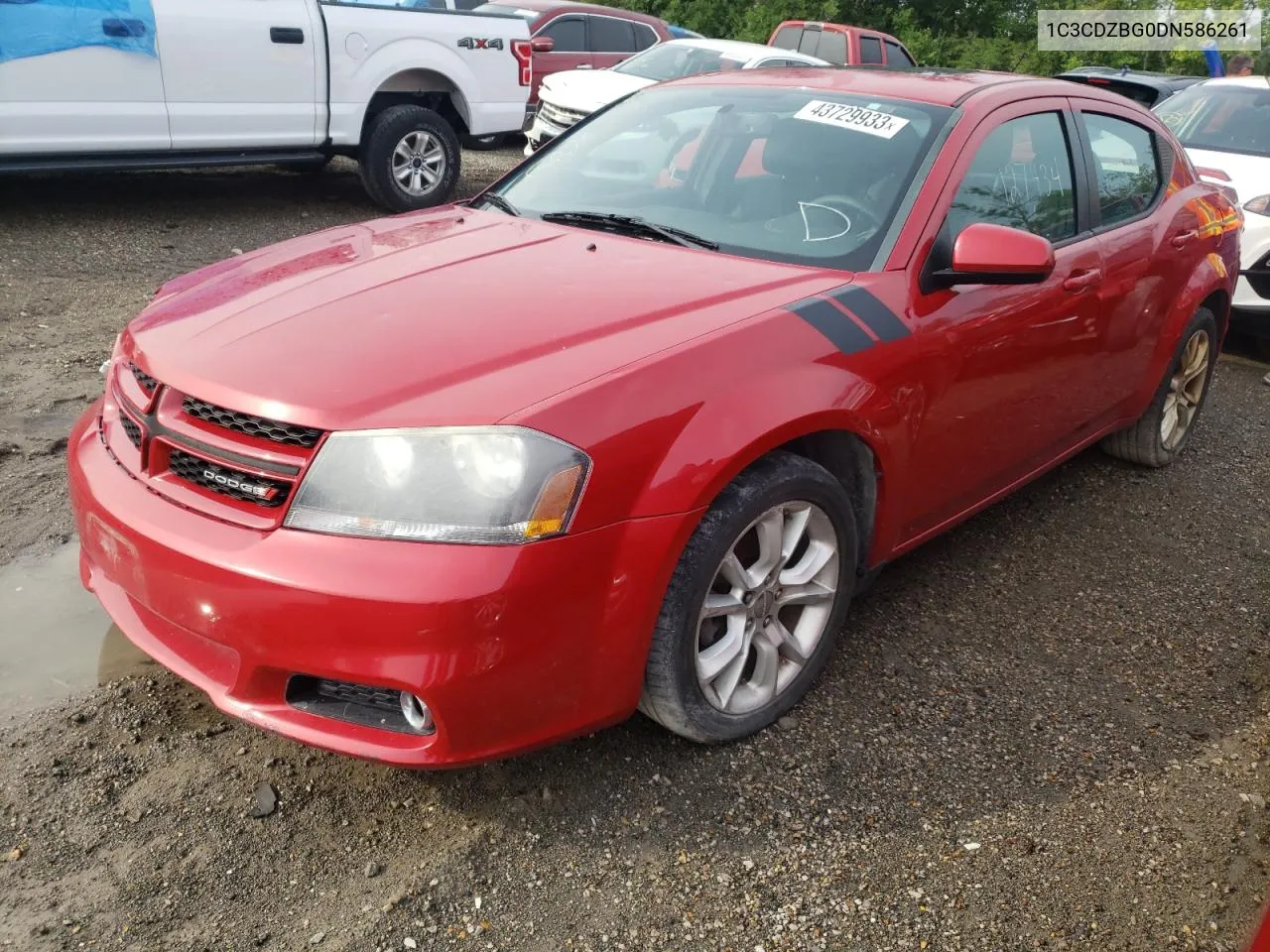 2013 Dodge Avenger R/T VIN: 1C3CDZBG0DN586261 Lot: 43729933