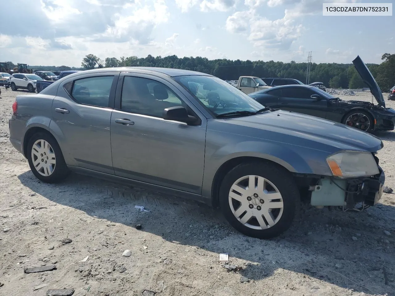 2013 Dodge Avenger Se VIN: 1C3CDZAB7DN752331 Lot: 63833124