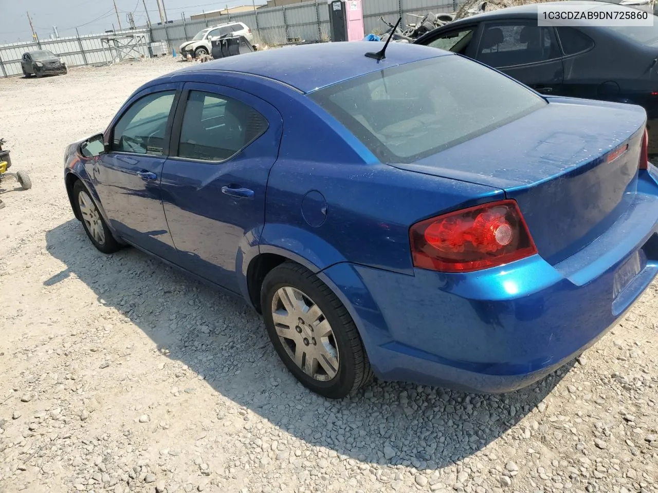 2013 Dodge Avenger Se VIN: 1C3CDZAB9DN725860 Lot: 65084134